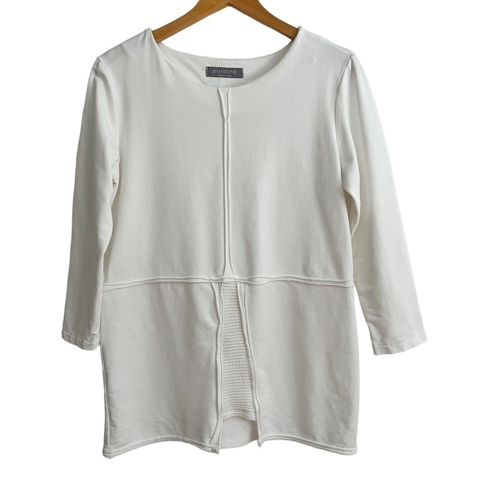 Pistache Tunic Sweatshirt Top 3/4 Length Sleeves